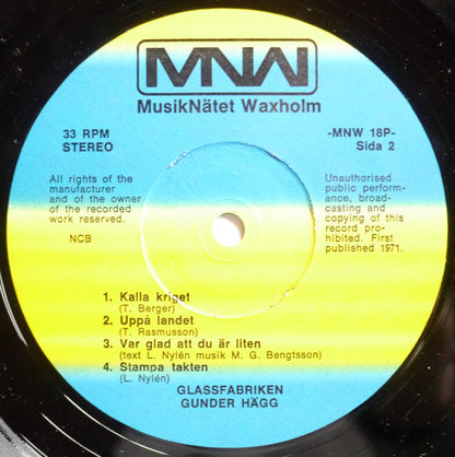 Gunder Hägg : Glassfabriken (LP)