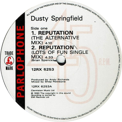 Dusty Springfield : Reputation (Special Version) (12", Single)