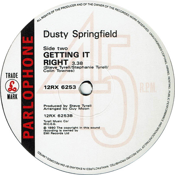 Dusty Springfield : Reputation (Special Version) (12", Single)