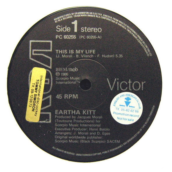 Eartha Kitt : This Is My Life (12", Maxi)