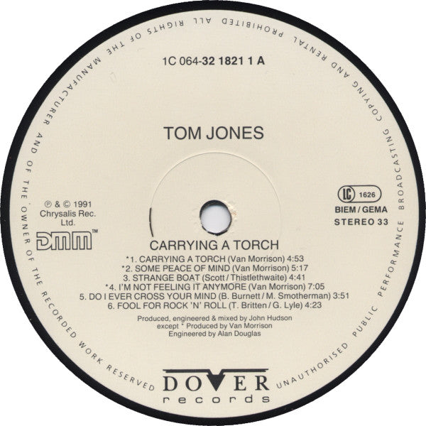 Tom Jones : Carrying A Torch (LP, Album)