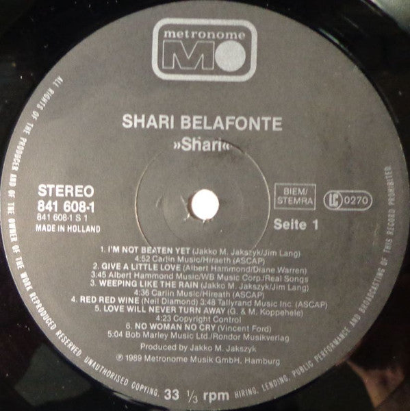 Shari Belafonte : Shari (LP, Album)