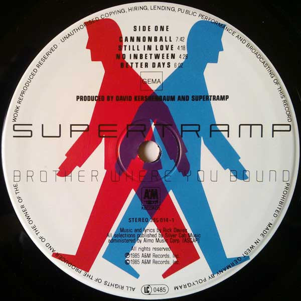 Supertramp : Brother Where You Bound (LP, Album, Emb)