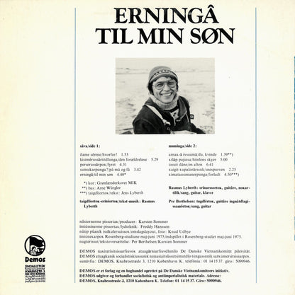 Rasmus Lyberth : Erningâ - Til Min Søn (LP, Album, Red)