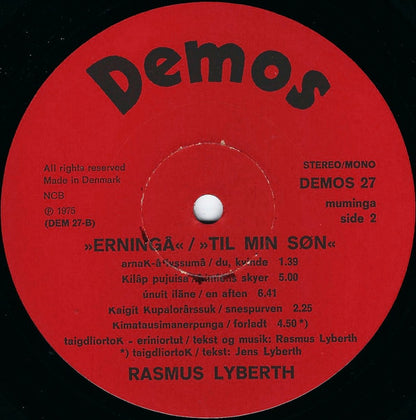 Rasmus Lyberth : Erningâ - Til Min Søn (LP, Album, Red)