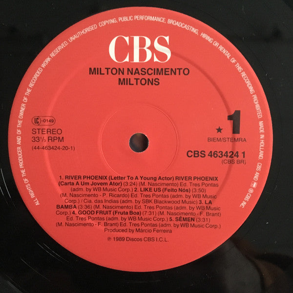 Milton Nascimento : Miltons (LP, Album)