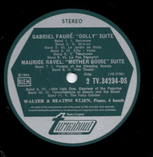 Darius Milhaud / Emmanuel Chabrier / Gabriel Fauré / Maurice Ravel : Scaramouche / Trois Valses Romantiques / "Dolly" Suite / "Mother Goose" Suite (LP)