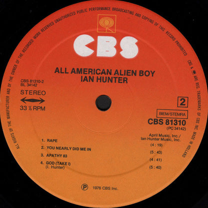 Ian Hunter : All American Alien Boy (LP, Album)