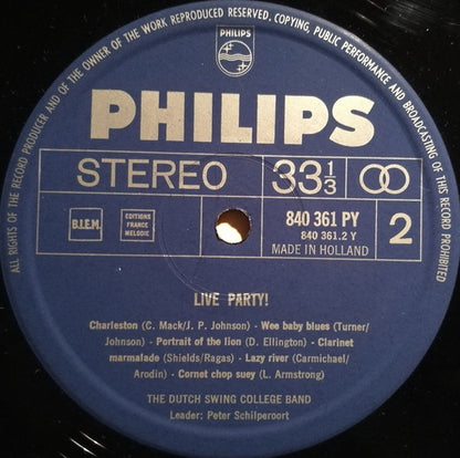 The Dutch Swing College Band : Live Party! (LP, Album)