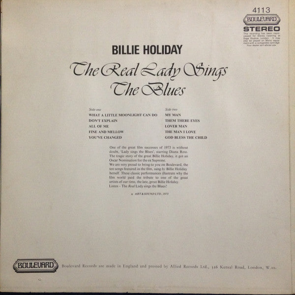 Billie Holiday : The Real Lady Sings The Blues (LP, Comp)