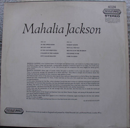 Mahalia Jackson : Mahalia Jackson (LP, Comp, RE)