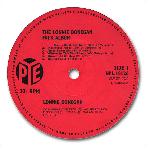 Lonnie Donegan : Folk Album (LP, Album, Mono)