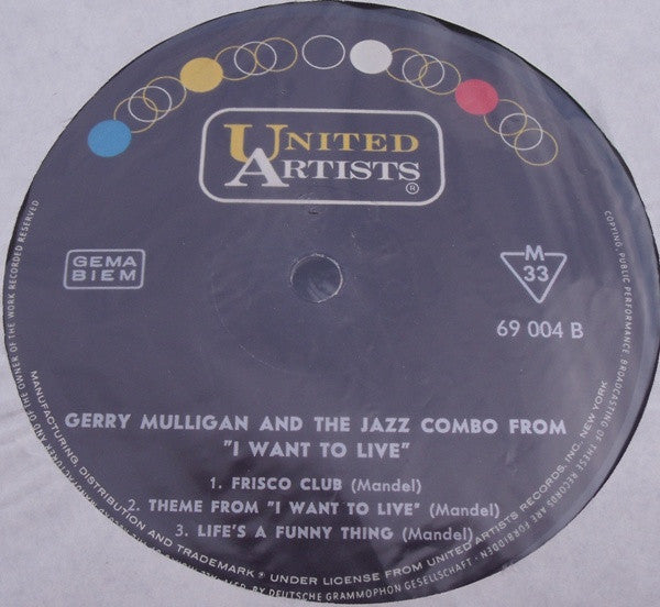 Gerry Mulligan : The Jazz Combo From "I Want To Live!" (LP, Album, Mono)