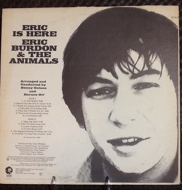 Eric Burdon & The Animals : Eric Is Here (LP, Album, Club, Cap)