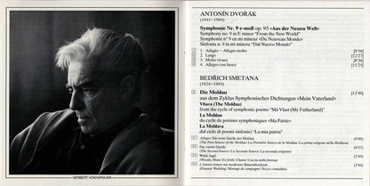 Antonín Dvořák, Bedřich Smetana, Wiener Philharmoniker, Herbert von Karajan : Dvořák: Symphonie No. 9 »Aus Der Neuen Welt = From The New World = Du Nouveau Monde« / Smetana: Moldau (CD, Album, RE, RM, Gol)