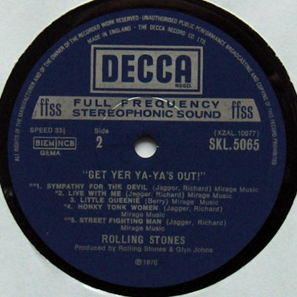 The Rolling Stones : Get Yer Ya-Ya's Out! - The Rolling Stones In Concert (LP, Album)