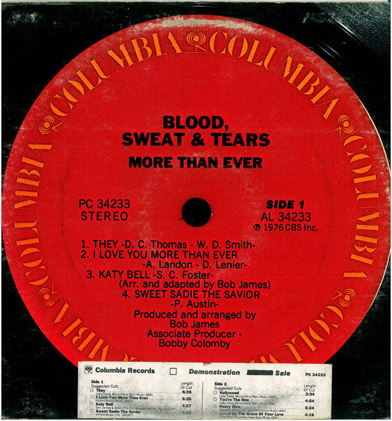 Blood, Sweat And Tears : More Than Ever (LP, Album, Promo)