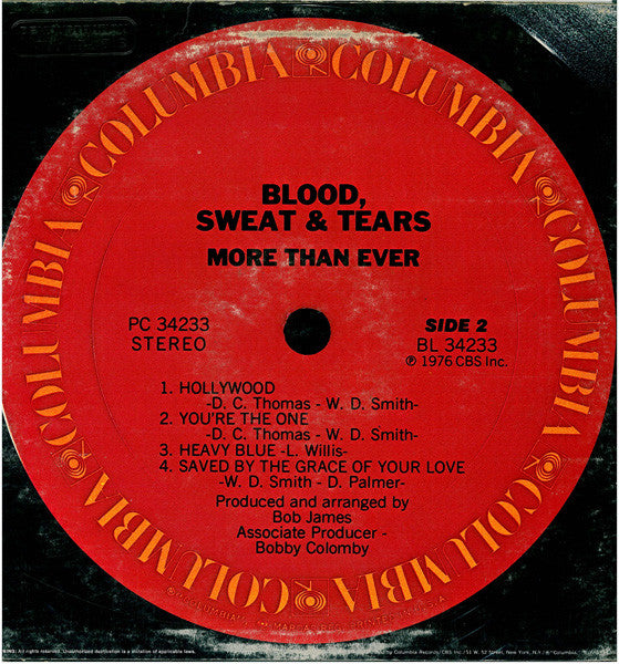 Blood, Sweat And Tears : More Than Ever (LP, Album, Promo)