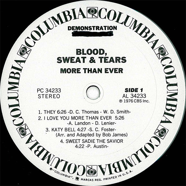 Blood, Sweat And Tears : More Than Ever (LP, Album, Promo)