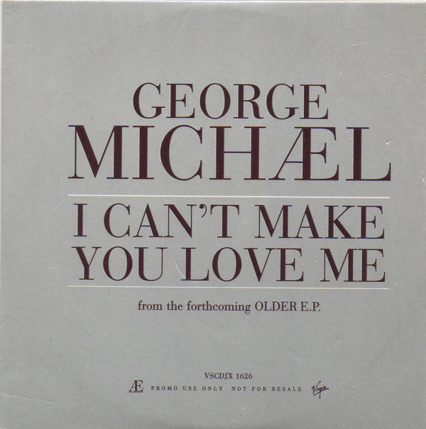 George Michael : I Can't Make You Love Me (CD, Single, Promo)