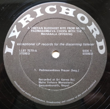 Unknown Artist : Padmasambava Chopa With The Mahakala Offering (LP)