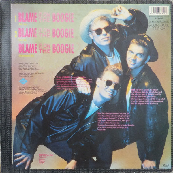 Big Fun : Blame It On The Boogie (12", Maxi)