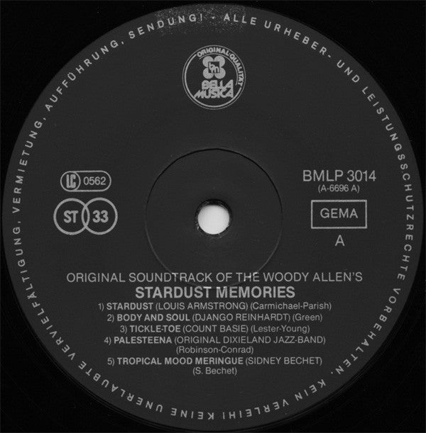 Various : Woody Allen's Stardust Memories (LP, Comp)