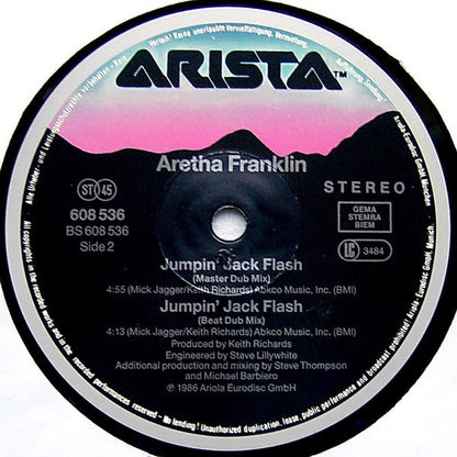 Aretha Franklin : Jumpin' Jack Flash (Plus 3 Special Remixes) (12", Maxi)