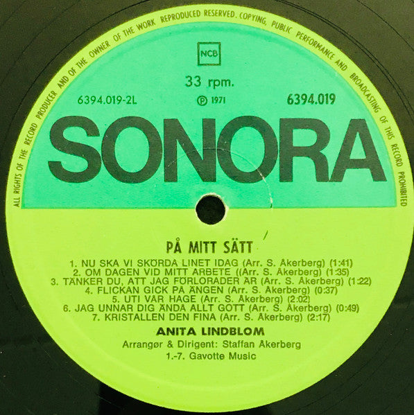 Anita Lindblom : På Mitt Sätt (LP, RE)