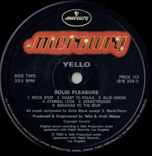 Yello : Solid Pleasure (LP, Album, RE)