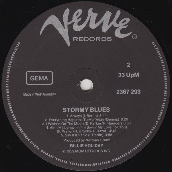 Billie Holiday : Stormy Blues (2xLP, Comp)