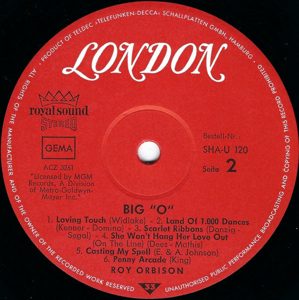 Roy Orbison : Big O (LP, Album)