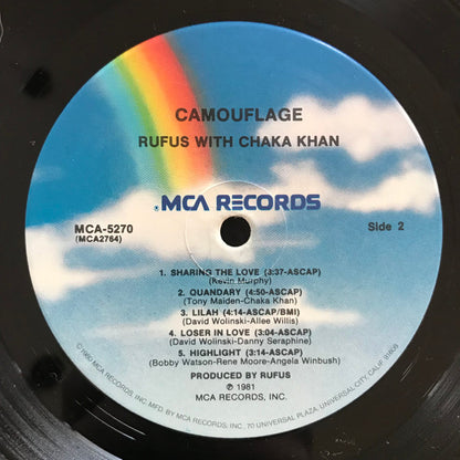 Rufus & Chaka Khan : Camouflage (LP, Album, Pin)