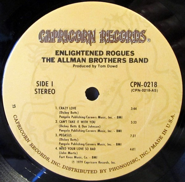 The Allman Brothers Band : Enlightened Rogues (LP, Album, 73,)