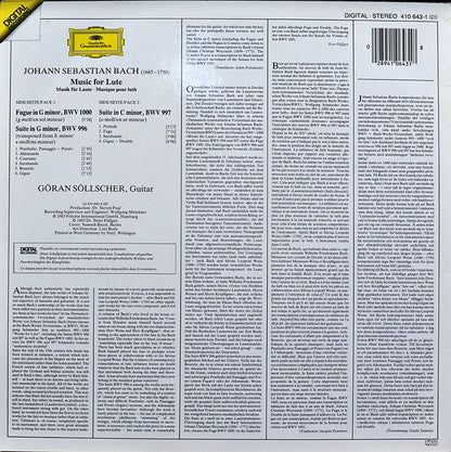 Johann Sebastian Bach, Göran Söllscher : Lute Suites = Lautensuiten BWV 996 & 997 (LP, Album)