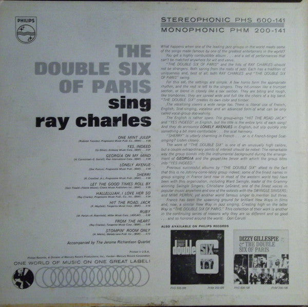 Les Double Six : Sing Ray Charles (LP, Mono)