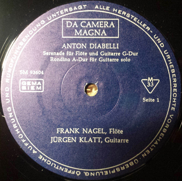 Anton Diabelli, Frank Nagel (2), Theodor Kempen, Jürgen Klatt : Kammermusik Mit Guitarre (LP)