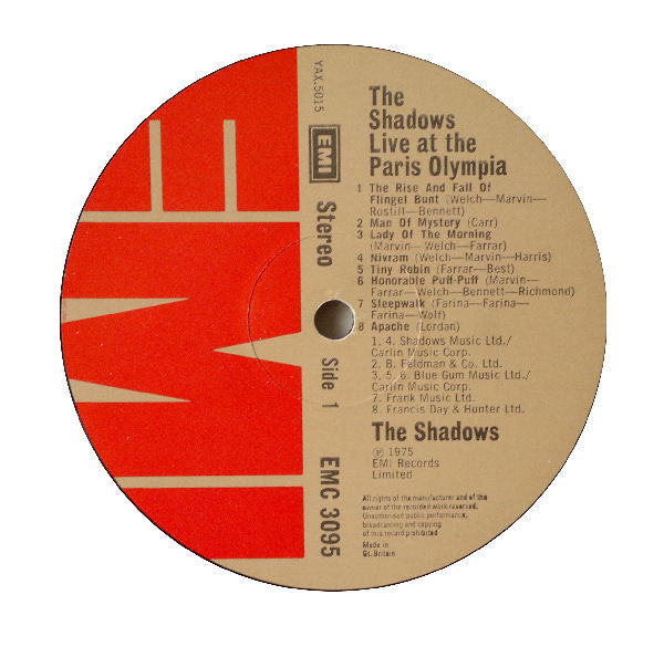 The Shadows : Live At The Paris Olympia (LP, Album)