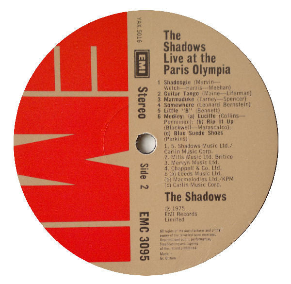 The Shadows : Live At The Paris Olympia (LP, Album)