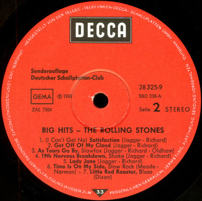 The Rolling Stones : Big Hits (LP, Comp, Club, RE)