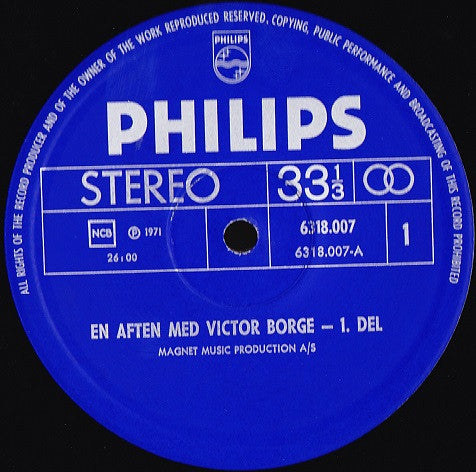 Victor Borge (2) : En Aften Med Victor Borge  ("Live" I Tivolis Koncertsal) (LP, Album)