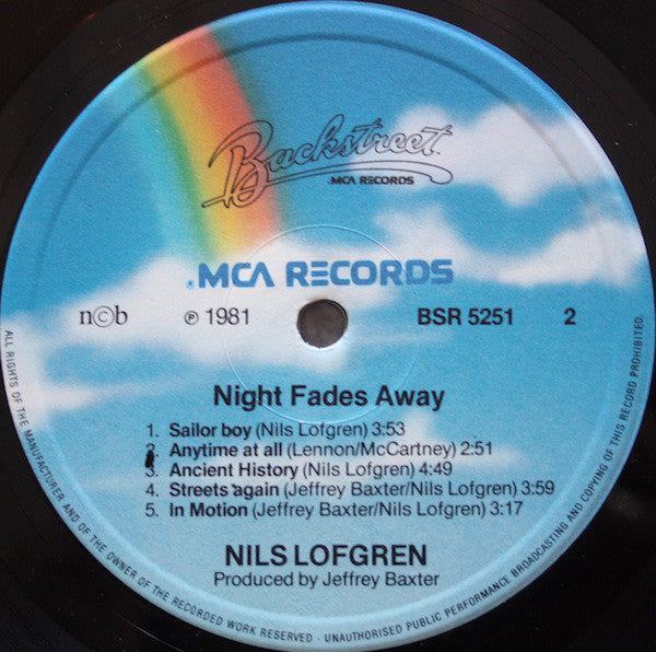 Nils Lofgren : Night Fades Away (LP, Album)