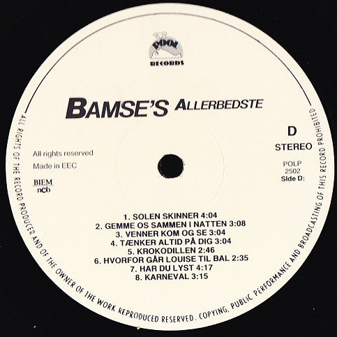 Flemming "Bamse" Jørgensen : Bamse's Allerbedste (Bamse's 32 Bedste Sange) (2xLP, Comp)