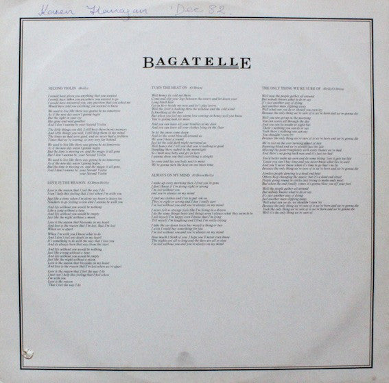 Bagatelle (2) : Bagatelle (LP, Album)