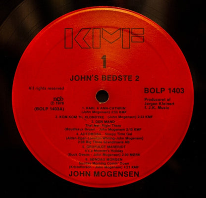 John Mogensen : John's Bedste 2 (LP, Comp, Red)