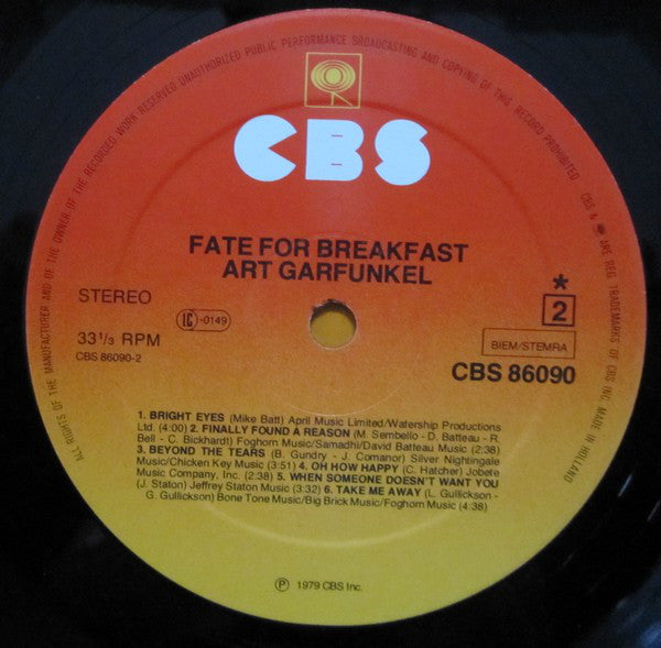 Art Garfunkel : Fate For Breakfast (LP, Album, RE)