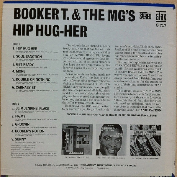 Booker T & The MG's : Hip Hug-Her (LP, Album, Tra)