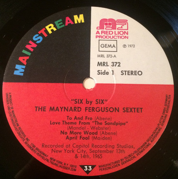 Maynard Ferguson : Six By Six (LP, Album)