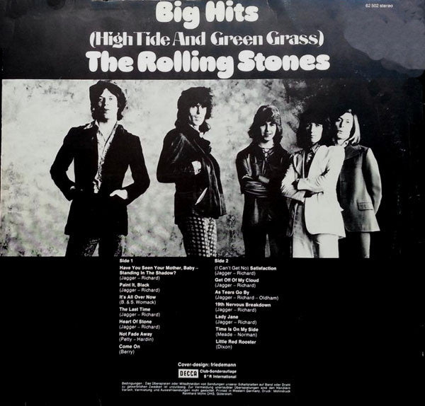 The Rolling Stones : Big Hits (High Tide And Green Grass) (LP, Comp, Club, RE)