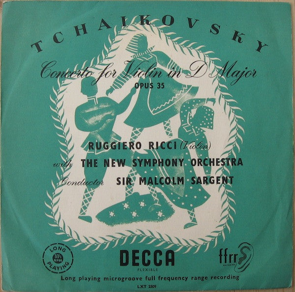 Pyotr Ilyich Tchaikovsky - Ruggiero Ricci, The New Symphony Orchestra Of London Conducted By Sir Malcolm Sargent : Concerto For Violin In D Major, Opus 35 (LP, Mono)